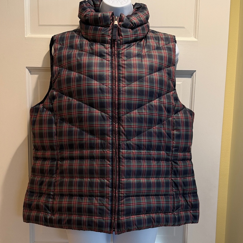 Talbots petite Plaid Puffer Vest